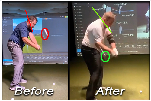 Before and after golf swing